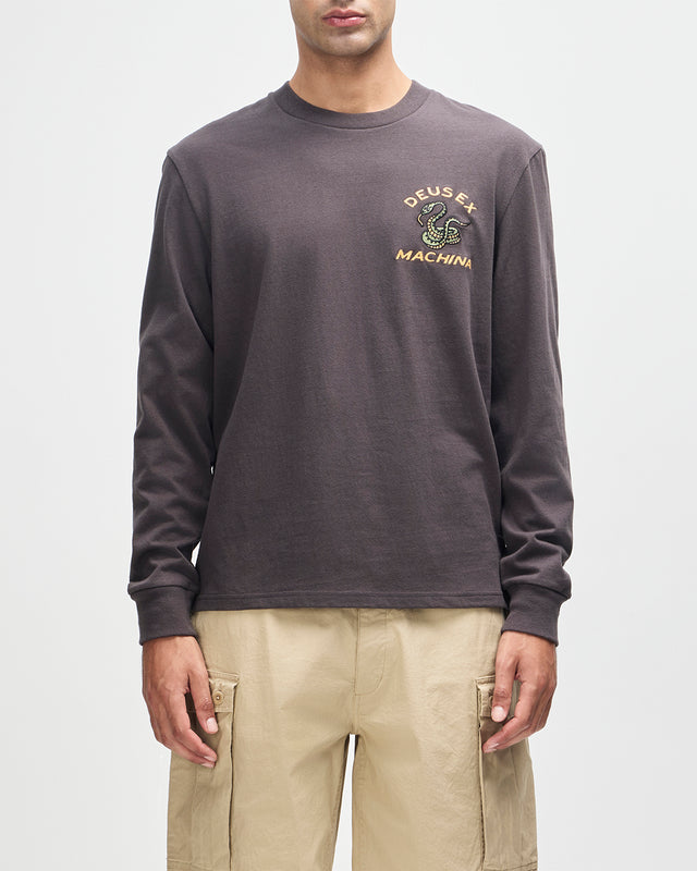 DANGER NOODLE LS TEE - ANTHRACITE