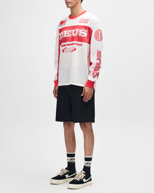 STEP OUT MOTO JERSEY - WHITE RED