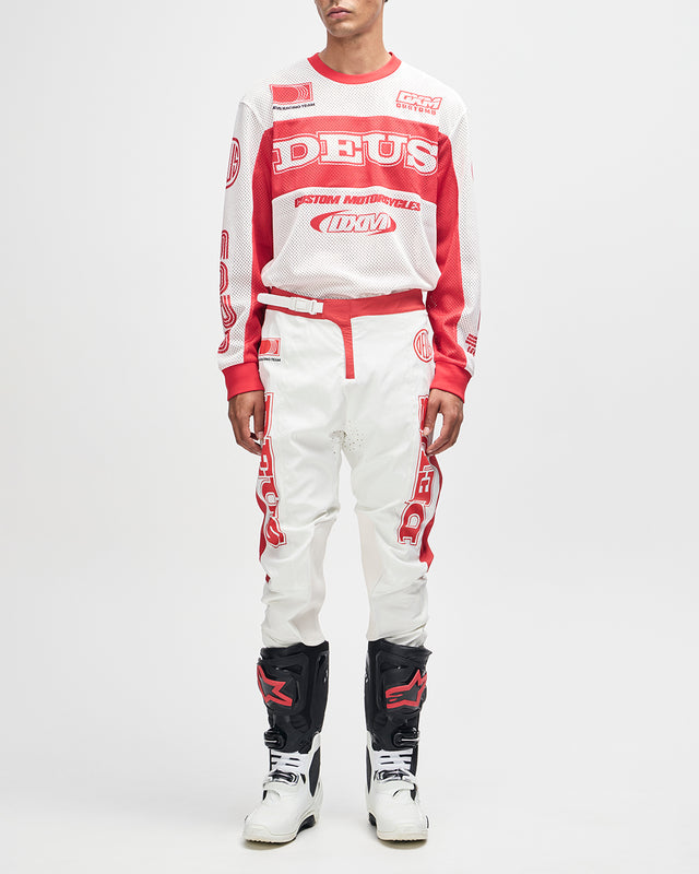 MX PANT - WHITE RED