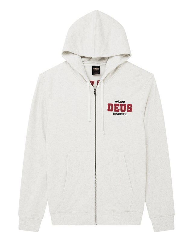 BUCK UP ZIP HOODIE - LT GREY MARLE