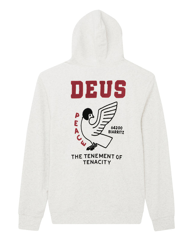 BUCK UP ZIP HOODIE - LT GREY MARLE