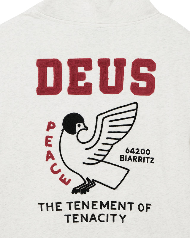 BUCK UP ZIP HOODIE - LT GREY MARLE