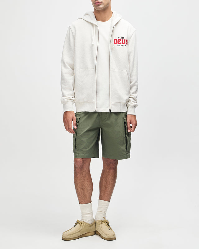 BUCK UP ZIP HOODIE - LT GREY MARLE