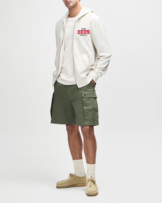 BUCK UP ZIP HOODIE - LT GREY MARLE