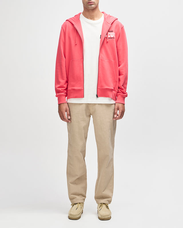 BUCK UP ZIP HOODIE - MELON RED