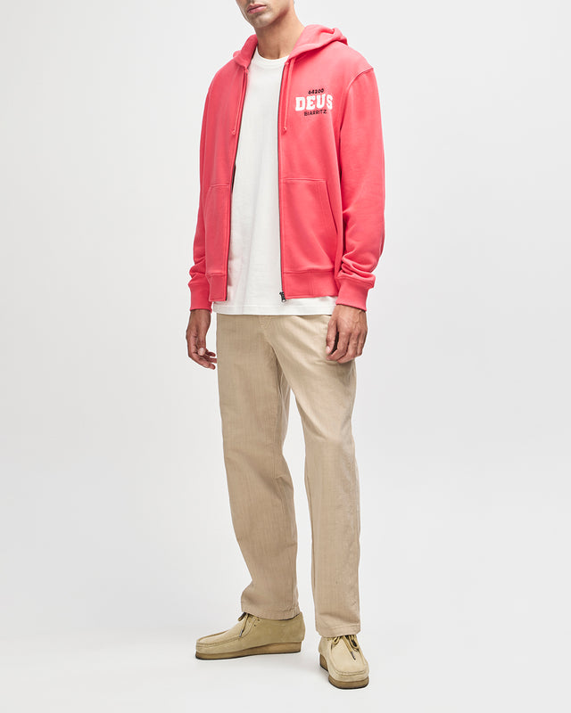 BUCK UP ZIP HOODIE - MELON RED