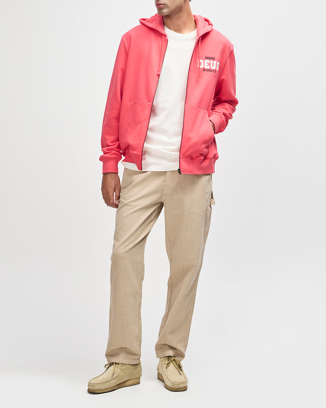 BUCK UP ZIP HOODIE - MELON RED