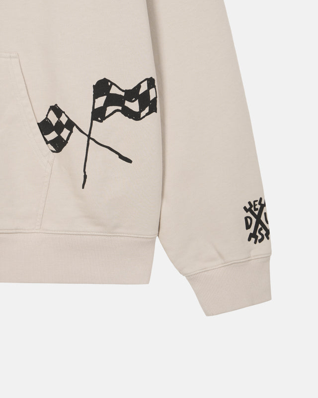 DOODLE DYED HOODIE - ECRU