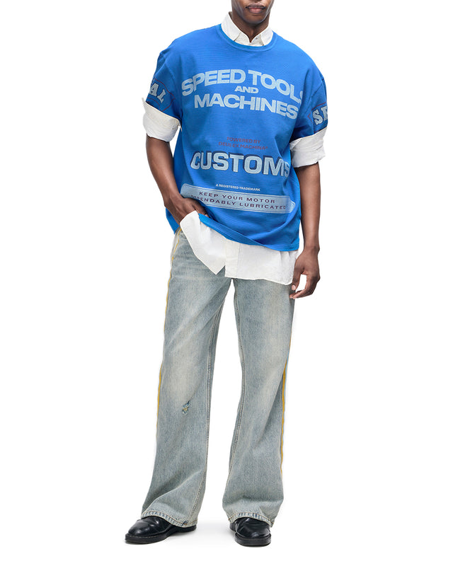 FLOHMARKT OVERSIZED TEE - DAPHNE BLUE