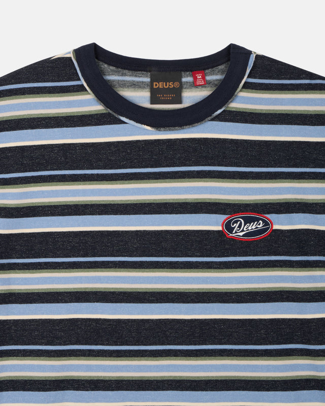 FORECOURT STRIPE TEE - NAVY