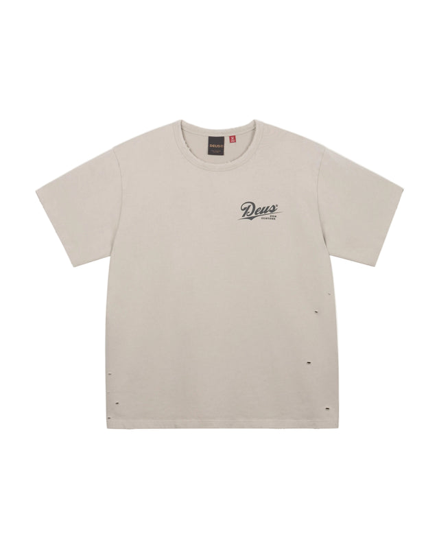 DAMAGED DYED TEE - BEIGE