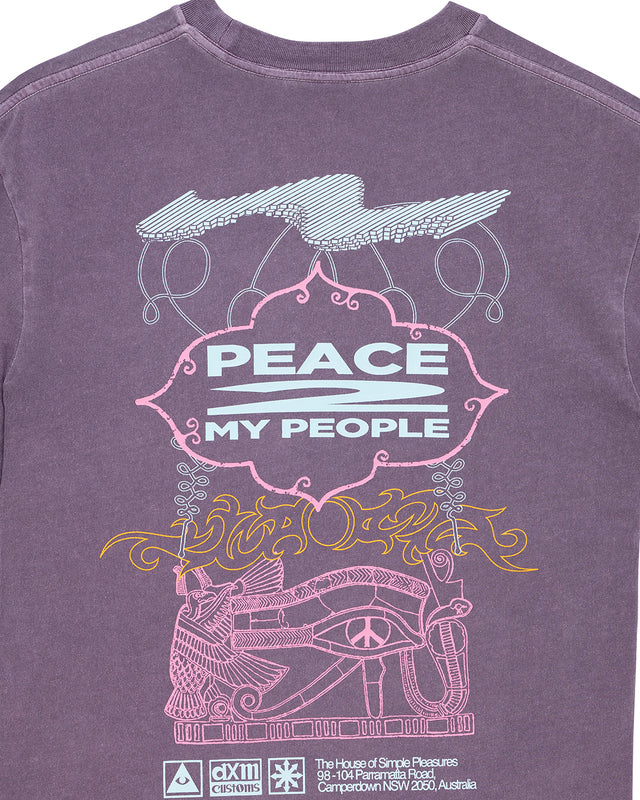 EASY PEACEY TEE - GRAPE PURPLE