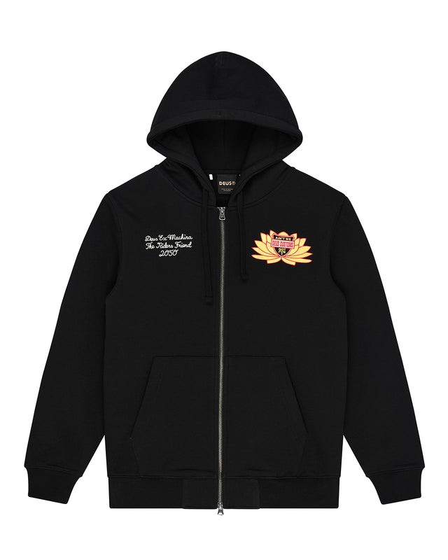 SACRED CREST ZIP HOODIE - BLACK