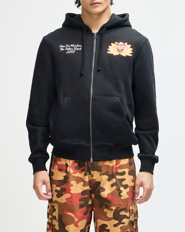SACRED CREST ZIP HOODIE - BLACK