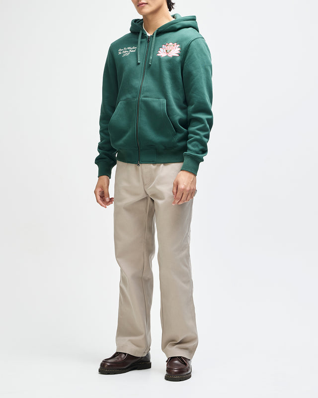 SACRED CREST ZIP HOODIE - RACING GREEN