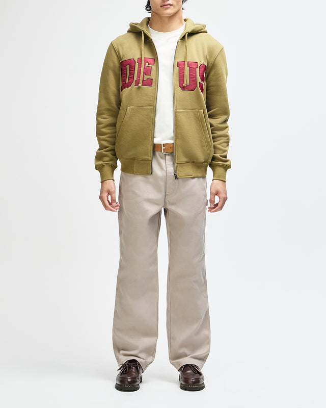 VICTORY LAP ZIP HOODIE - OLIVE GREEN