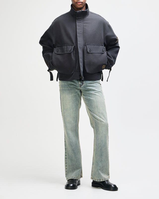 COMMON STATE JACKET - OVERDYED ANTHRACITE GREY