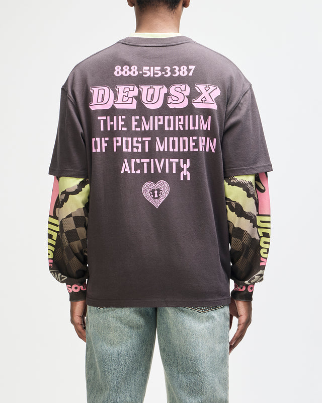 UPSTAIRS OS TEE - ANTHRACITE