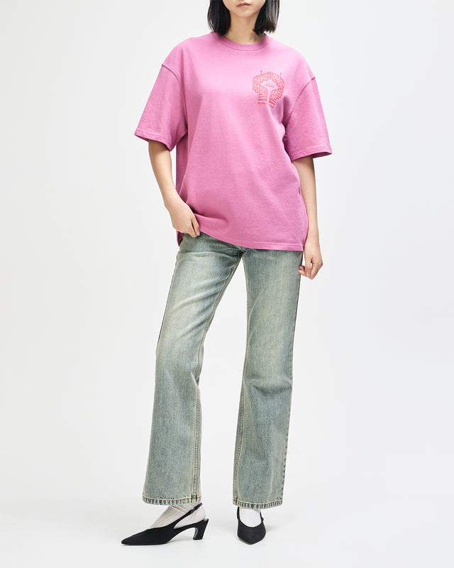 UPSTAIRS OS TEE - RED VIOLET