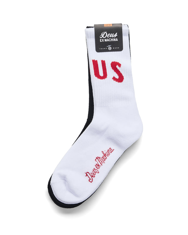 RANGER SOCKS TWIN PACK - WHITE-BLACK