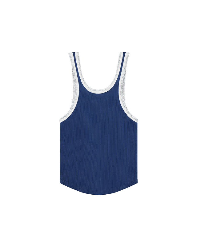 JUNE POINTELLE SHIELD TANK - PAGEANT BLUE