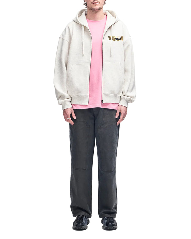 TIME CONSTRAINT ZIP HOODIE - LIGHT GREY MARLE