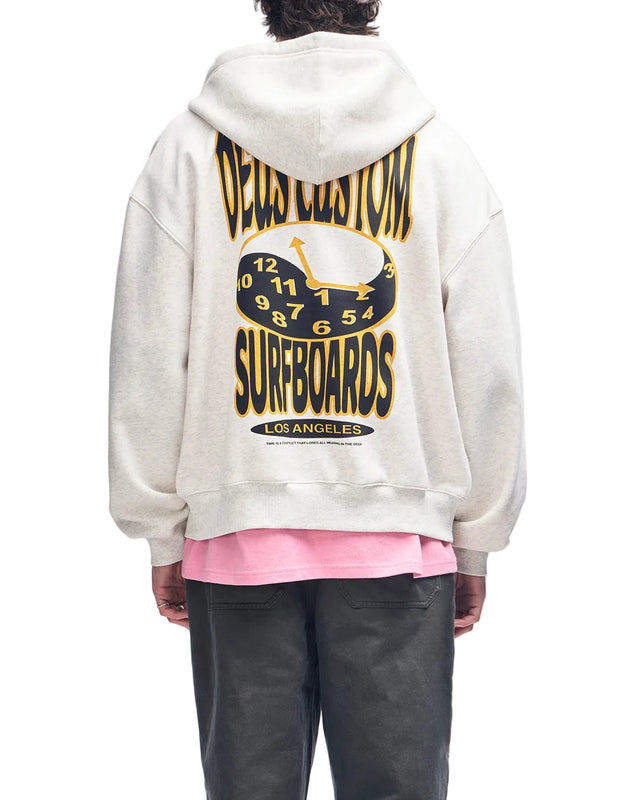 TIME CONSTRAINT ZIP HOODIE - LIGHT GREY MARLE