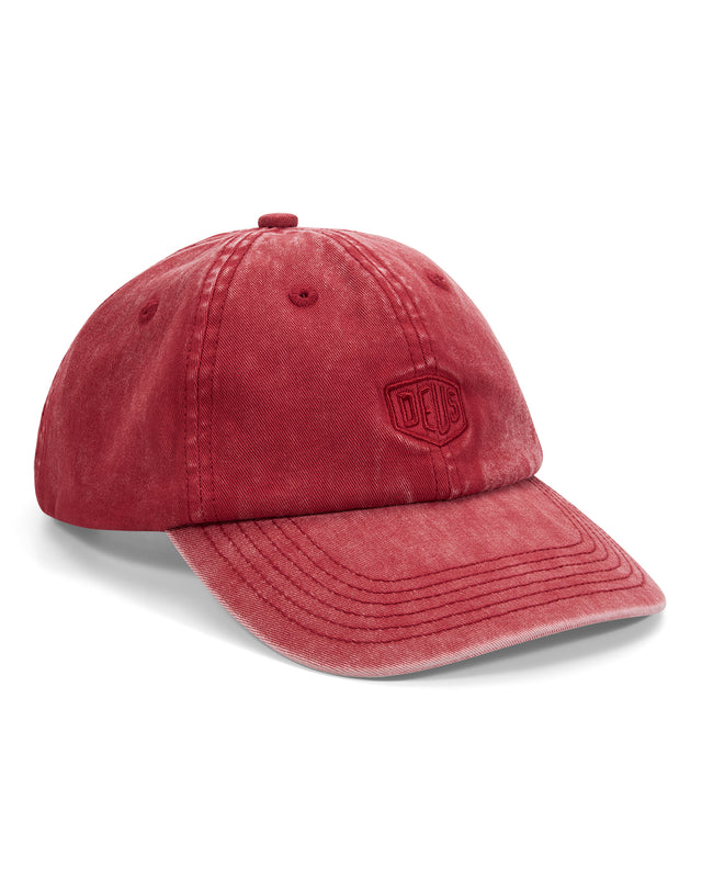 SHIELD GARMENT DYED DAD CAP - LAVA FALLAS RED