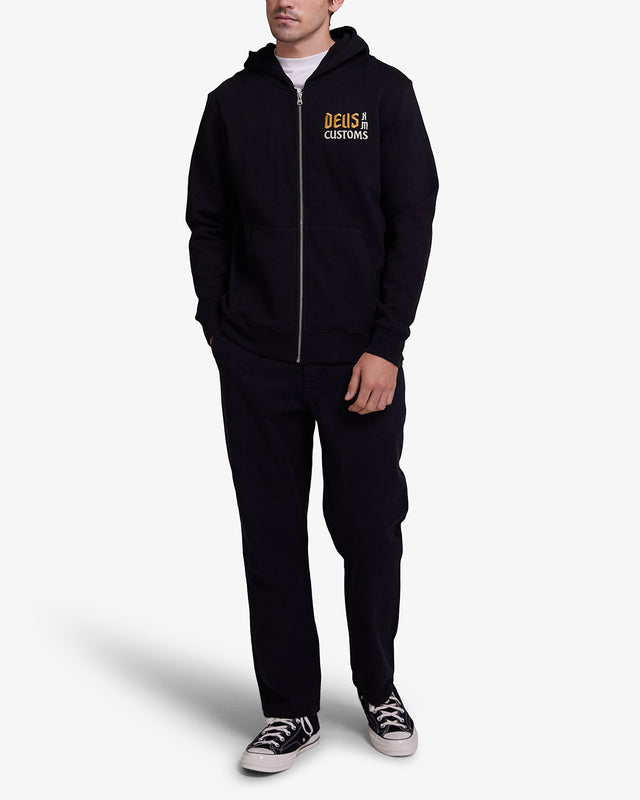 SUPPORTER ZIP HOODIE - BLACK