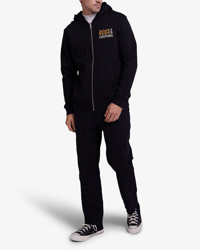 SUPPORTER ZIP HOODIE - BLACK