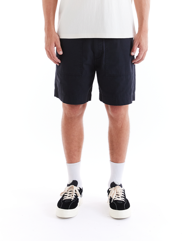 POPLIN HARRIS FATIGUE SHORT - BLACK